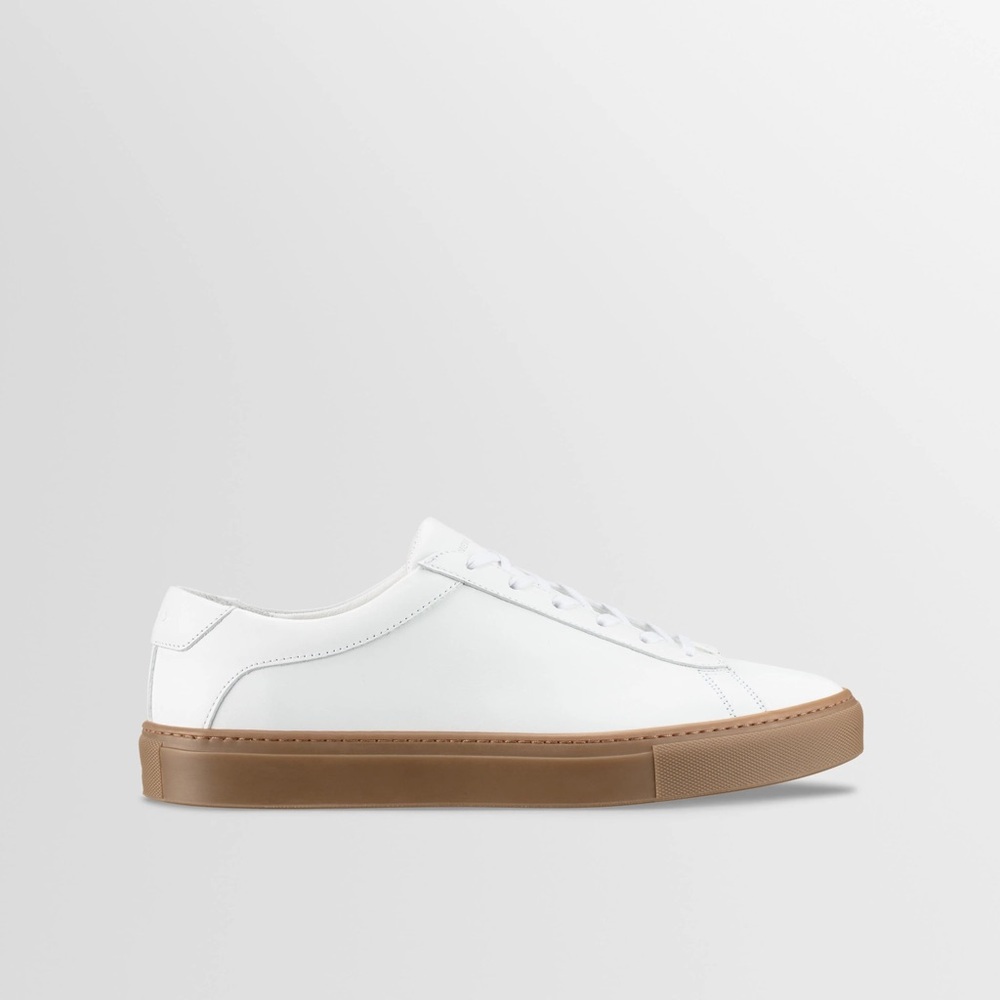 KOIO Capri White Leather Sneakers with Gum Sole